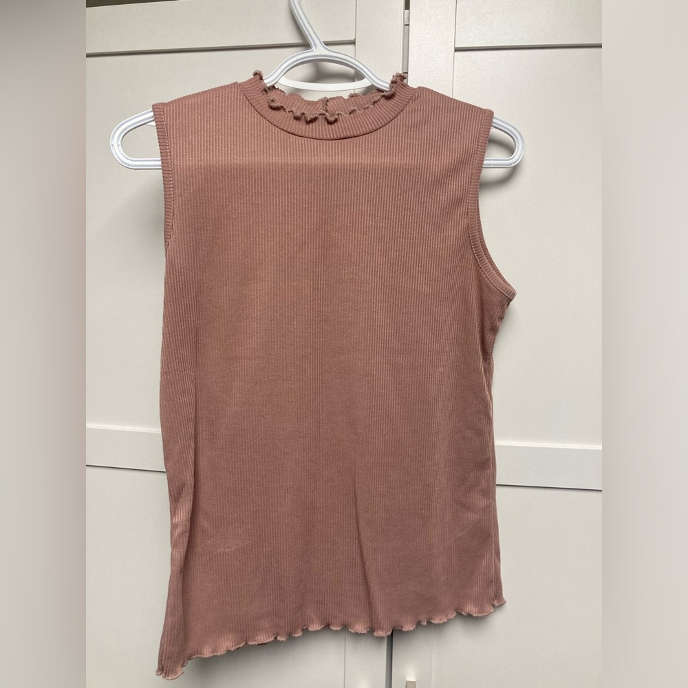 Ribbed high neck tank